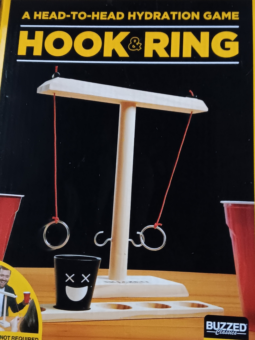 Brand New Hook & Ring Drinking Game - Black, Red, White